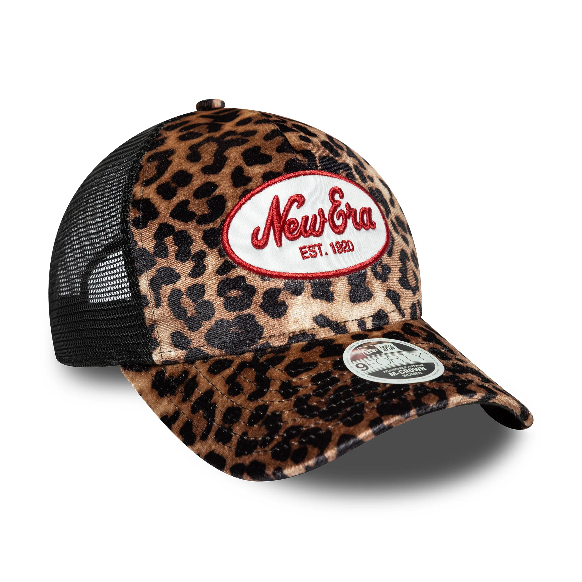 New Era Damen 9FORTY M-Crown A-Frame Trucker Cap - NE Leopard - Hellbraun-Schwarz - Image 3