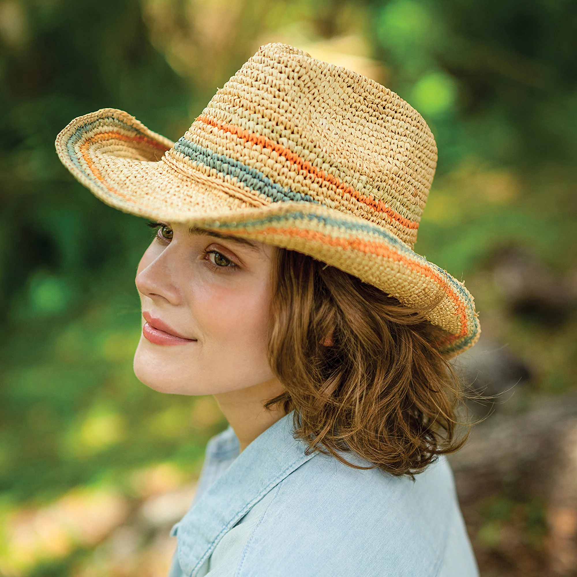 Scala Trezza Gehäkelter Cowboy Hut aus Raffia-Stroh - Helles Natur - Image 3